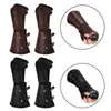 Knie pads middeleeuwse pantserhandschoenen lange handschoen kunstmatige leer Viking pols bewaker Steampunk Gauntlet Cosplay kostuum