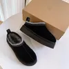 Tazz Tasman Tazzette Pantuflas Chanclas De Piel De Castaño DISQUETE Mulas Clásicas De Piel De Oveja Mujer Ultra Mini Bota De Plataforma Zapatos Sin Cordones Gamuza Negro Rosa Reno
