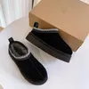 Tazz Tasman Tazzette Slippers Kestane Kürk Slaytlar Kısalan Koyun Dinini Shearling Klasik Katırlar Kadınlar Ultra Mini Platform Önyükleme Slip-On Ayakkabılar Süet Siyah Pembe Ren Geyiği