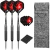 다트 CyeeLife 26g 스틸 팁 다트 케이스 포함 Fat Strong Alu Shafts with Extra PET Flights Professional Home darts set 0106