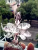 Lustre en cristal de qualité supérieure, bricolage, boule à facettes, perles roses, pendentif pour partie de décoration suspendue d'arbre de noël