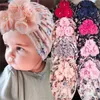 Chapéu de flor para recém -nascidos algodão macio menino meninas chapéu de turbante infantil lamp de cabeceira envolve a fotografia spring adereços gc1874