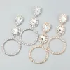 Boucles d'oreilles pendantes, 1 paire, pendentif esthétique en strass, longs clous d'oreille, bijoux d'anniversaire, cadeaux personnalisés pour femme et femme