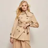 Trench da donna autunno designer di lusso da donna Giacca a vento con stampa di lettere sul corpo Cappotto con cintura allentata Cappotto corto casual da donna A27