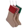 Christmas Decorations 50Pcs Canvas Socks Stocking Gift Bag 30X45Cm Tree Decoration Xmas Stockings 7Styles Drop Delivery Home Garden Dhzvf