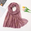 Scarves European Fashion Bronzing Dandelion Printed Scarf Luxury Glitter Shawl Elegant Autumn Winter Warm TR Cotton