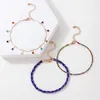 anklets 4pcs/sets boho blue rope for lemen men loick fish hollut out out cactus geometry leaf foot chewelry 21884