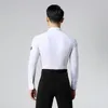 Men's Casual Shirts Ballroom Dance Top Shirt Standard Social Latin Waltz Clothes Wear Practise Long Sleeve