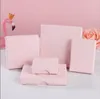 1.5cm Thin Pink Cardboard Jewelry Boxes Package Case for Christmas Valentine's Day Ring Necklace Earring Gift