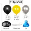 기타 장식 스티커 노란색 검은 색 풍선 아치 키트 금속 색상 라텍스 화환 아이 베이비 샤워 용품 배경 웨딩 파티 장식 230105