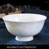 Bowls 4.5 Inch Jingdezhen Ceramic Rice Bowl White Porcelain Soup Home Dinnerware Ramen Small Container Tableware Crafts