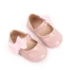 Premiers marcheurs Jlong infantile antidérapant Bowknot chaussures à semelle souple née princesse mariage bébé filles PU Mary appartements 0-18 mois