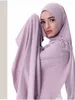Foulards Solide Coton Jersey Hijabs Pour Femme Plaine Long Châle Musulman Femmes Hijab Turban Islamique Foulard 180 75 cm