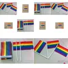 Баннерные флаги Rainbow Gay Pride Flag Flag 21x14cm Creative Hand Mini Portable Mawing Handhold с использованием домашнего фестиваля Decor Vt1707 DHWNJ