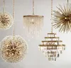 Pendant Lamps Light Luxury Lighting American Simple Dandelion Crystal Copper Chandelier Cloakroom Entrance Children's Bed Bedroom Lamp