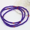 Strand Original Diy 4 ряда многослойные браслеты Purple Natural Stone Jades Chalcedony 2 4 мм граня