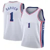 Tyrese 0 Maxey Joel 21 Embiid James 1 Harden Basketball Jerseys Philadelphias 76er Allen 3 Iverson Julius 6 Erving Champagne Stitched Jersey