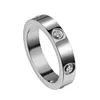 6 diamanten designer ring Titanium Staal Liefde Band Ring Mannen en ringen voor vrouwen Sieraden Paar Geschenken Maat 5-11