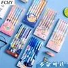 6pcs/lot cartoon cute press gel pen 0.5mm أسود الحبر الأقلام للمكاتب كتابة مجلة الكتابة الوهمية قرطاسية الهدايا