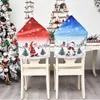 Fundas para sillas Habitación Copos de nieve Decoraciones navideñas Cocina Decoración del hogar Mesa de comedor Sombrero de Papá Noel