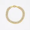 Link Bracelets Fashion Copper 18k Gold Plated Jewelry Hip Hop Style Full Arrow Color ZirconTennis Chain Men