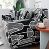 Housses de chaise Élastique Stretch Décoration Housse de coussin 3 places L Forme Canapé Pour Salon Plaid Noir Coin