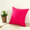 Pillow Case 18X18Inch Sofa Throw Pillowcase Pure Color Polyester White Er Cushion Blank Home Decor Gift Customize Dbc Drop Delivery Dhqbo