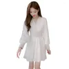 Casual Dresses White Dress Summer Elegant Fashion High Quality Female Waist Slim Women's Simple Sweet Sexy Ropa De Mujer