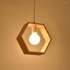 Lâmpadas pendentes 3 modelos Luzes de madeira modernas Lâmpada criativa Arte Iluminação Lampara Colgante para quarto hanglampen lampe