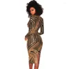 Abiti casual Bodycon Women Dress 2023 Paillettes Sexy scollo a V manica lunga Slim guaina Bohe Night Club Vestidos Primavera Estate Robe Femme