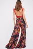 Pantalon femme élastique taille haute femmes élégantes décontracté Vintage imprimé plage jambe large été Harajuku mode cloche bas pantalon à fleurs