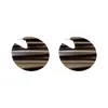 Hoop oorbellen U-magisch ontworpen zwarte witte strepen cirkel geometrische oorbel voor vrouwelijke acryl minimalistische sieradenaccessoires