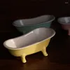 Plates Creative Candy Color Bathtub Ceramic Nordic Home Furnishings Trinets Soap Storage Modeling Dessert Fruit Dish