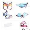Wall Stickers 12Pcs 3D Butterfly Sticker Pvc Simation Stereoscopic Mural Fridge Magnet Art Decal Kid Room Home Decor Vt0446 Drop Del Dhuyp