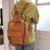 School Bags Nesitu High Quality Coffee Yellow Orange Black Genuine Leather Women's Backpack Cowhide Girl Female Shoulder Bag Lady M9898 230106