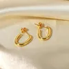 Hoepel oorbellen waterbestendig 18k pvd vergulde ovale vorm sieraden geschenk roestvrijstalen oorbel voor vrouwen