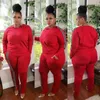 Tracksuits Plus size dames sets lange mouwstrip shirts en broek 2023 herfst tweedelige mode vrouwelijke club groothandel kleding