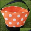 Bolsas de armazenamento Halloween Candy Basket Bolka Polka Hand Put Eggs Sacos Imprimir cestas de mesa de balde presente VT0314 Drop Deliver