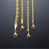 Männer Seile Lange Halskette Edelstahl Minimalistische Twistseilkette Halskette in goldenem Silber 2 bis 5 mm erhältlich