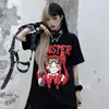 Kvinnors T -skjortor harajuku emo hiphop sommartoppar för flickor streetwear kawai tee skjorta kvinna kläder anime tshirt överdimensionerad plus size egirl