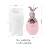 Påskfest handgjorda 3D -kanin tvålljus mögel påsk äggskal kanin aromformar