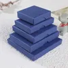 1.5cm Thin Blue Jewelry Gift Boxes for Necklaces Earring Ring Bulk Gift Box Sponge Filled for Christmas Gift Case