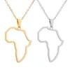 Подвесные ожерелья Попадная африка карта ожерелье из нержавеющей стали.
