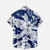 Męskie koszule męskie moda męska t hawajska tropikalna camicias 3D nadruk przytulny jeden guzik krótki rękaw na plażę duże ubrania 22