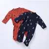 Pagliaccetti Coreano Sstyle Autunno Neonate Ragazzi Pagliaccetto Maniche lunghe Cerniera diagonale Cartone animato Tuta Bambini Vestiti stile carino E1613 230106