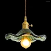 Hängslampor industriell vintage lamploft trä glas med switcharmatur för matsal antik hängande lätt heminredning belysning