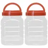 Storage Bottles 2PCS Empty Large Capacity Handle Honey Jar Dry Nut Fruits Jam Bottle Airtight