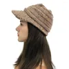 Berets Women Multicolor Stitching في الهواء الطلق H القبعات الكروشيه متماسكة القبعة الذروة القبعة