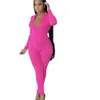 Vrouwen jumpsuits ontwerper Solid Color Slim Sexy Long Sleeve Nightclub Outfits Ladies Fashion Rompers 5 Colors S-XXL