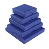 1.5cm Thin Blue Jewelry Gift Boxes for Necklaces Earring Ring Bulk Gift Box Sponge Filled for Christmas Gift Case